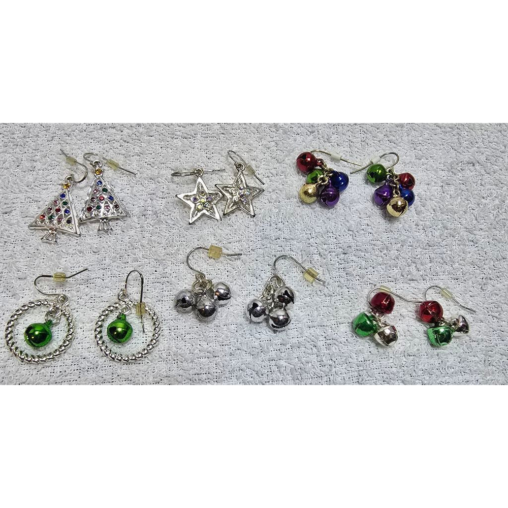 Women's Unbranded Earrings One Size Silver Multi-color Christmas Holiday Set